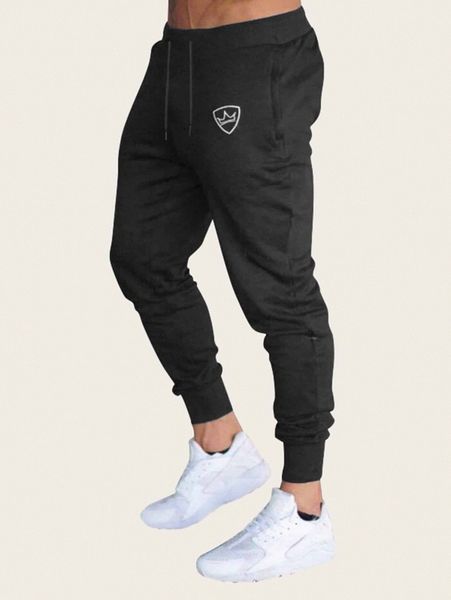 

men drawstring waist pants z3fb#, Black