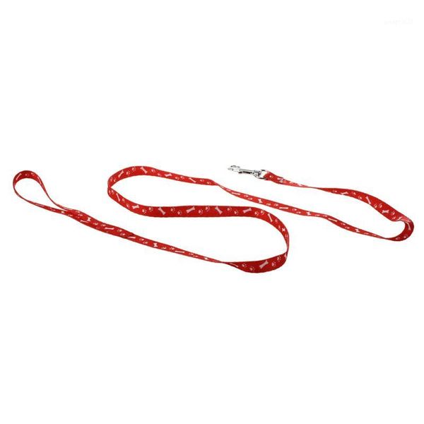

bone paws print small dog pet leash lead & harness tool - red1