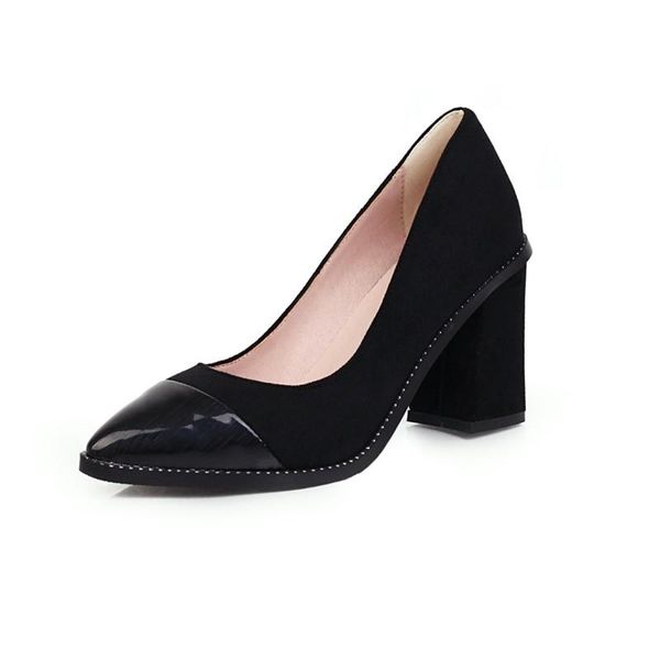 

big size fashion pointed shoes ladies high heels women shoes woman pumps, Black