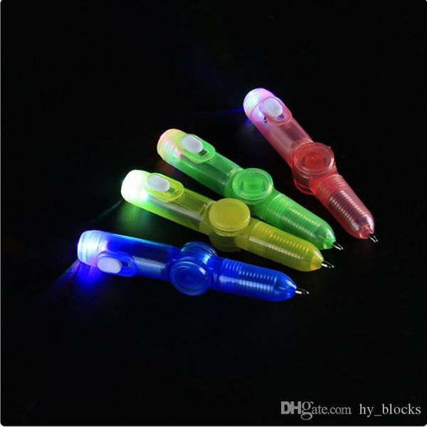 

gifts plastic mini colorful flash gyro rotated luminous led light pen creative multi function children hand spinner fidget toys pen