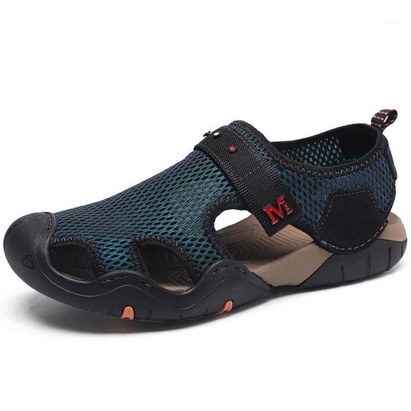 

sandals breathable mens casual water shoes summer beach man flat mesh outdoor slippers male swimming footwear sport sneakers1, Black