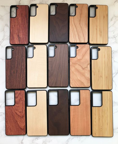 Фабрика оптом S21 Plus Ultra Wood Case для Samsung S21 гибридный TPU деревянный бамбуковый смартфон крышка смартфона