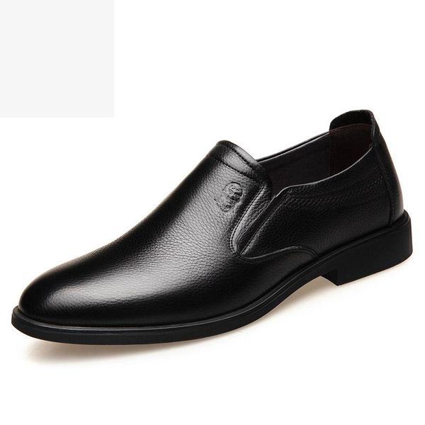 

2020 simple and comfortable breathable wear-resistant men's leather shoes business casual soft leather soft shoes men, Black