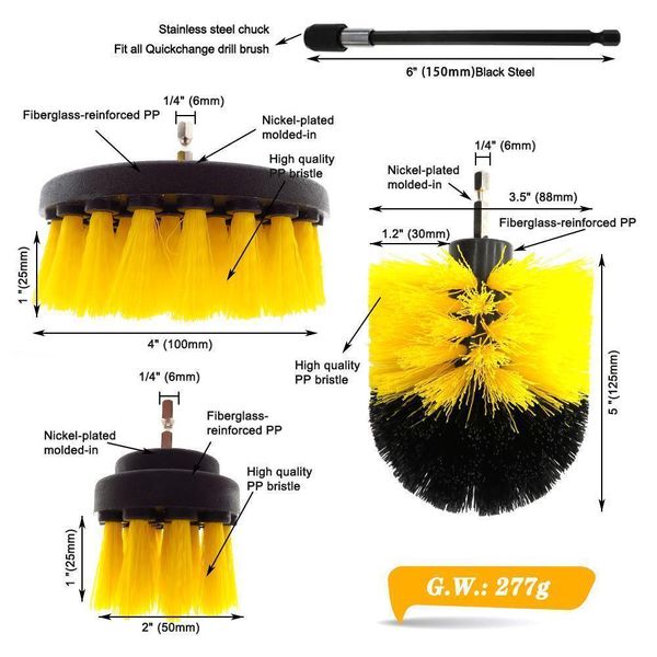 

4pcs/set power scrubber drill brush kit electric cleaning brush with extension for car,grout, tiles,bathroom, kitchen & q jllfej