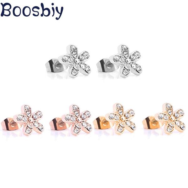 

european style fashion brand jewelry classic daisy flower stud earrings new style women crystal earrings wholesale, Golden;silver