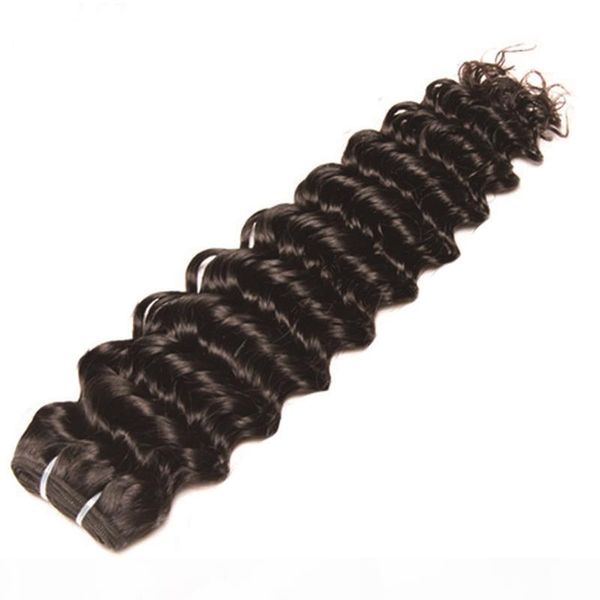 

brazilian hair weave bundles deep weave 2# 4# human hair extensions deep wave 100% human hair bundles non remy, Black