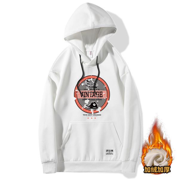 

autumn winter plush sweater for men's hooded and thickened upper garment, Gray