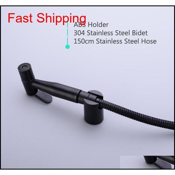 

304 stainless black handheld bidet spray black shower sprayer set toilet shattaf sprayer douche qyljww yh_pack