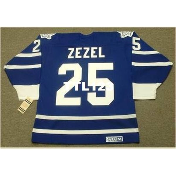 

740s #25 peter zezel toronto maple leafs 1993 ccm vintage hockey jersey or custom any name or number retro jersey, Black