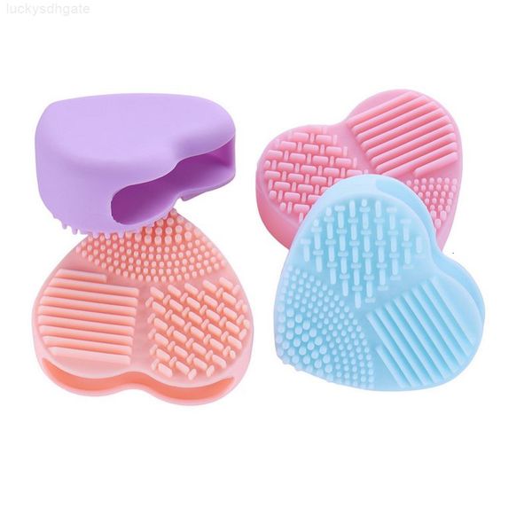 

up shape clean make colorful wash heart brush silica glove scrubber board cosmetic cleaning tools for makeup brushes