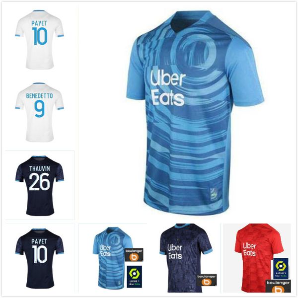 

20 21 olympique de marseille soccer jerseys om 2020 2021 maillot de foot payet thauvin benedetto men kids enfants away third football shirts, Black;yellow