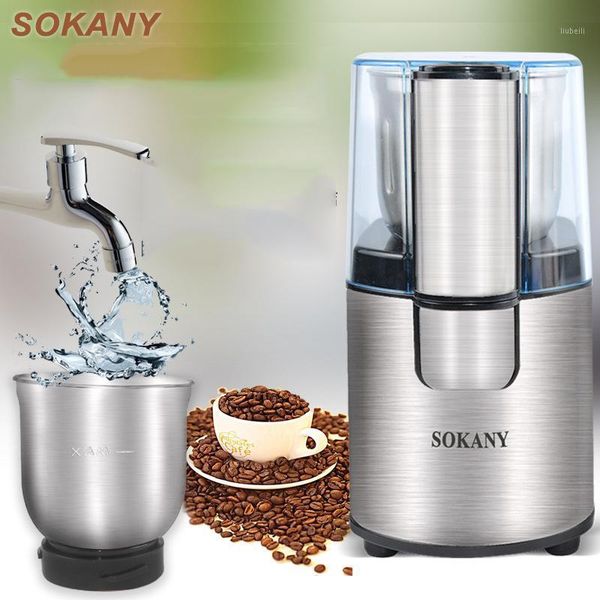 

electric coffee grinder spice maker stainless steel blades coffee beans mill herbs nuts cafe home kitchen tool eu plug1