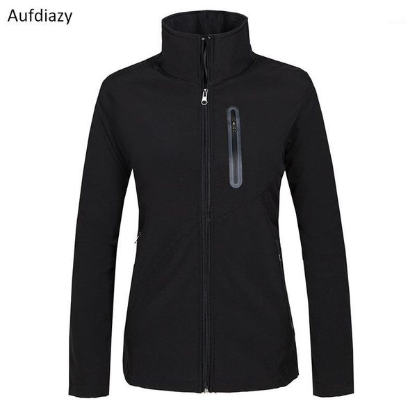 

aufdiazy women's winter softshell jacket outdoor coat fleece female camping windbreaker hiking waterproof jackets iw0021, Blue;black