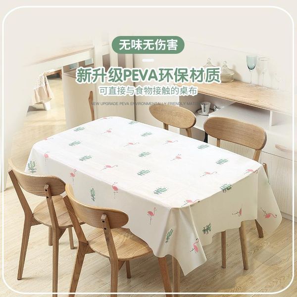

oil proof tablecloth nordic simple tablecloth waterproof table cloth household peva cover cloth table mat e681