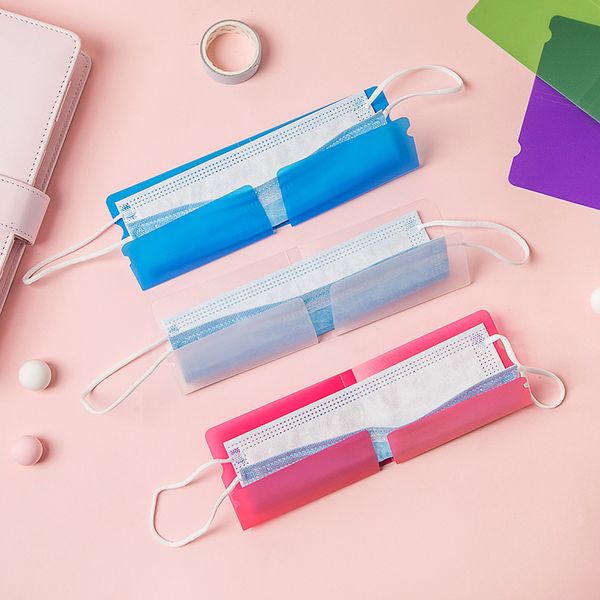 

antidust mouth masks clips fold type clear disposable face mask storage box plastic protect respirator holder container pure color dhb389