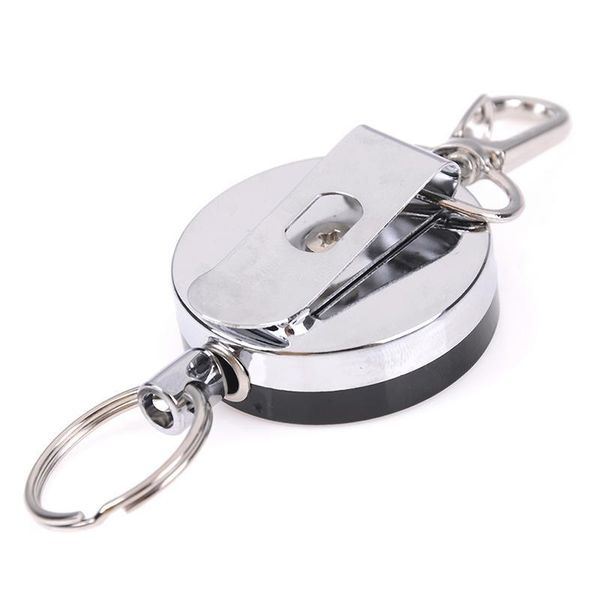 

1pcs steel wire rope elastic keychain sporty retractable key ring lost keychain safety buckle id card holder clips h wmtals