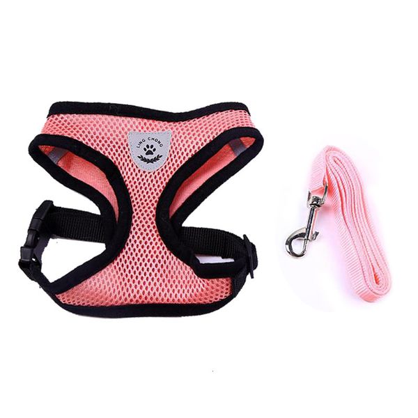 

harness small dog pet breathable and leash mesh set puppy vest pink red blue black for chihuahua
