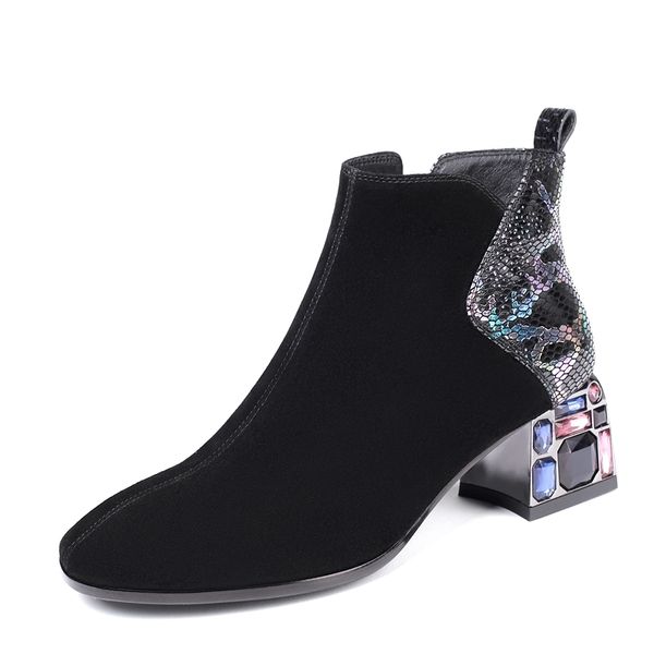 

woman 2021 boots superior shoes on relief sheep skin plus size europe and america 1m2u, Black