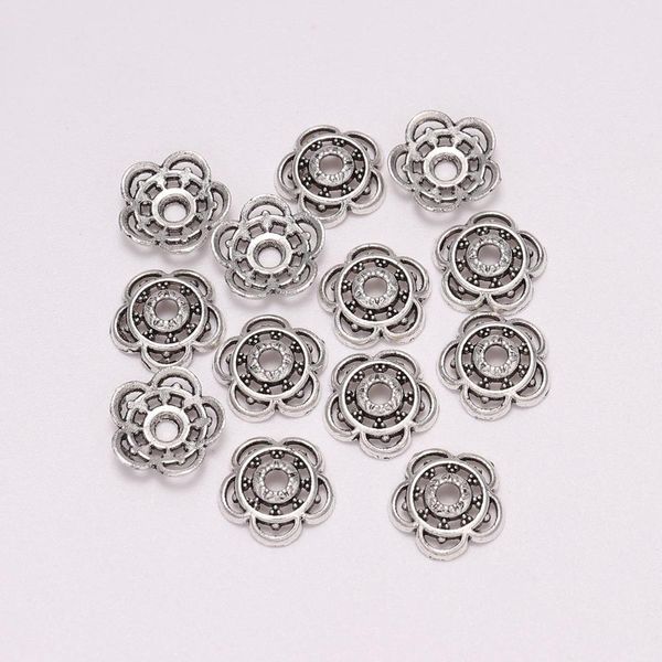 

50pcs lot 10mm bead caps for jewelry making bead caps end receptacle flower torus diy spaced apart jewelry accessories h wmtolw, Silver