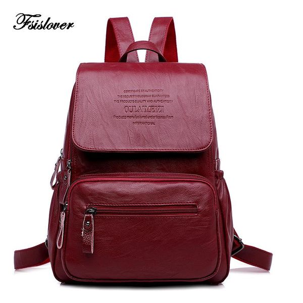 

100% genuine leather backpacks vintage female travel shoulder bag ladies bagpack school bags for girls women backpack mochilas