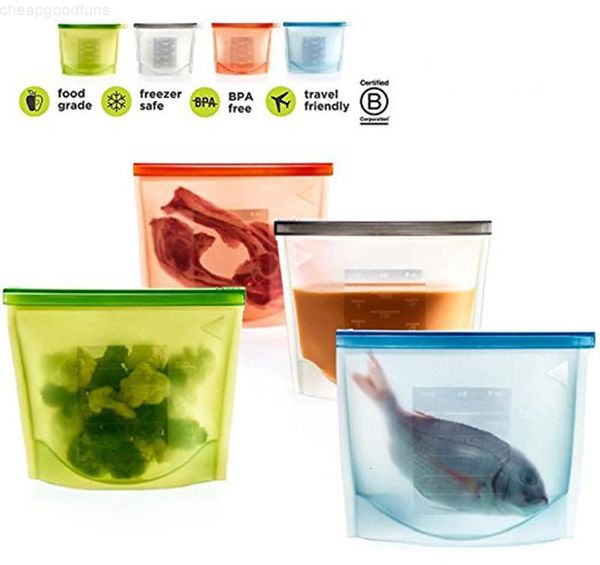 

reusable silicone preservation airtight seal food storage container versatile cooking bag ing