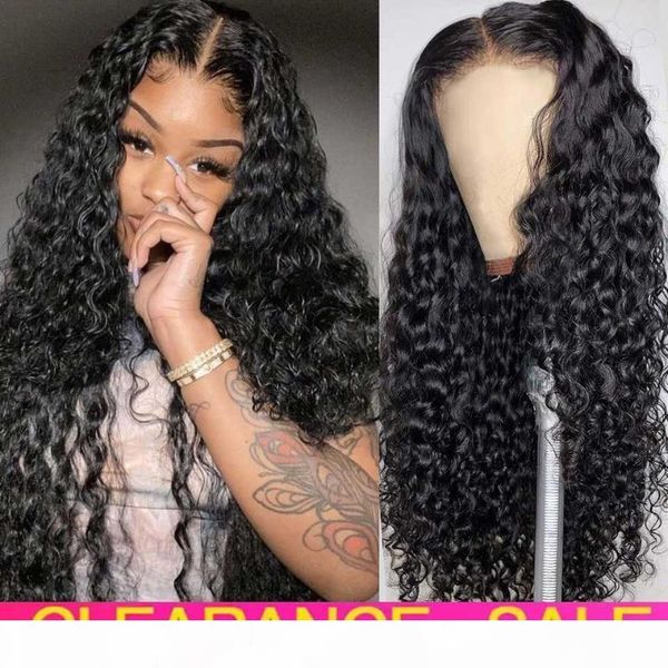 

water wave wig lace front human hair wigs hd transparent lace wigs t part brazilian water wave front wig wet and wavy, Black;brown