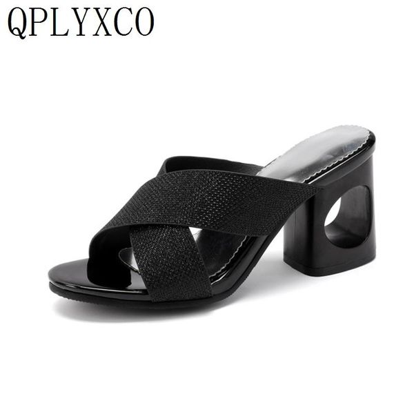 

dress shoes qplyxco 2021 big size 32-48 women sandals peep toe woman summer princess casual home beach slippers c5-23, Black