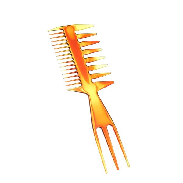 

multi-functional three-sided hair pick afro comb oil head hairdressing comb pro wide tooth men styling hair salon comb w10398, Silver
