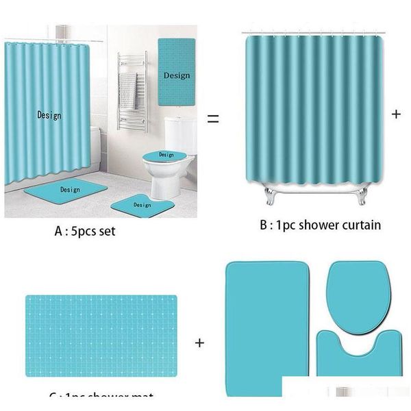 

t dolphin bathroom shower curtain set 5 piece bath mat set anti slip carpet bedroom doormat 3d toilet qylqgx garden2010