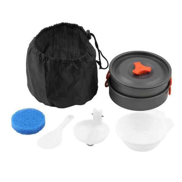 

onfine new arrivel 8pcs outdoor camping hiking cookware backpacking cooking picnic bowl pot pan set (2~3 people) wholesa