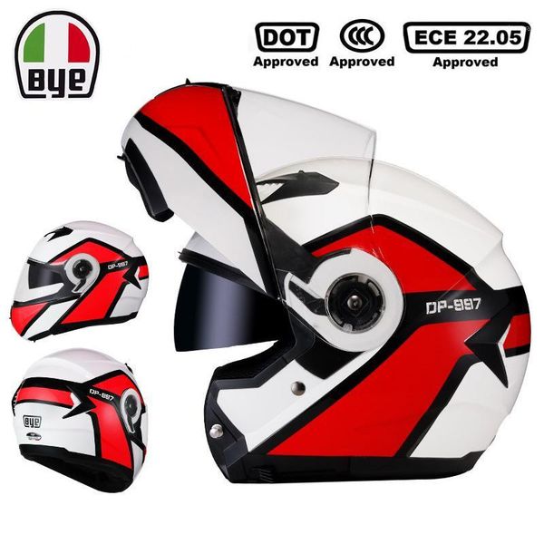 

motorcycle helmets bye dual lens helmet full-cover flip up motorbike riding full face ece dot certification1