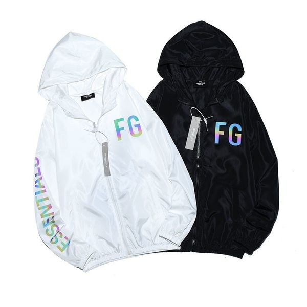 

men and women summer fg reflective sun protection clothing loose and thin breathable hoodies, Black