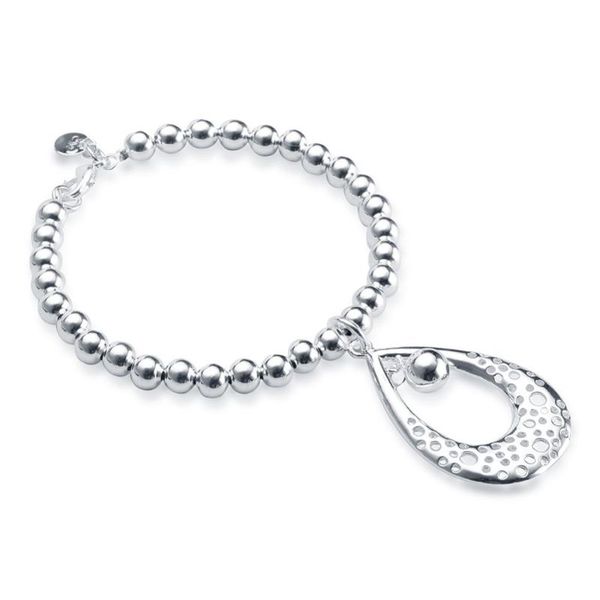 

charm bracelets hermosa 6mm beads bracelet for women wholesale beaded 8 inch fashion friendship gift, Golden;silver