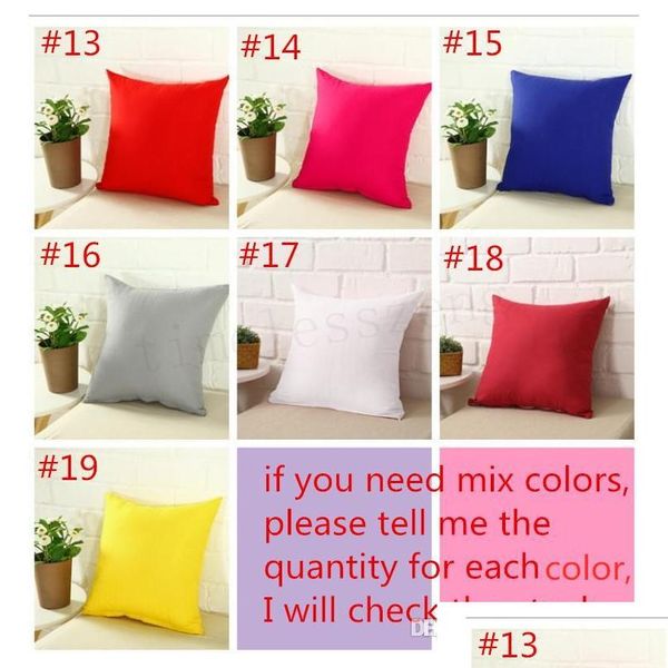 

solid pure color pillow case 45*45cm cushion cover office chair sofa throw pillowcase home wedd bbyita bde_luck