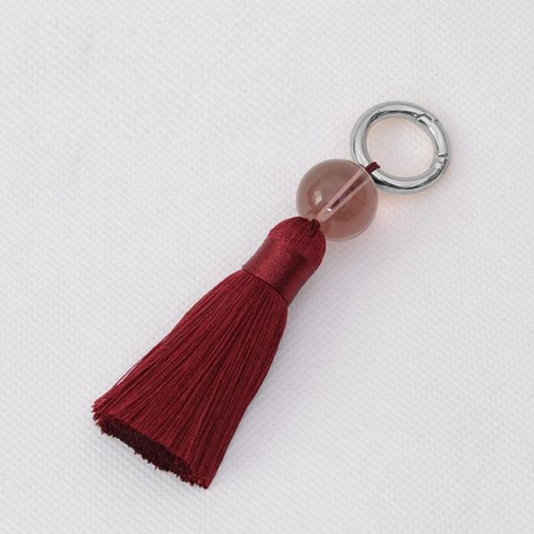 

2pcs alloy spring coil circle rayon tassel keychain diy garments decorative accessories woman phone bag tassels fringe pendants h jlluvv