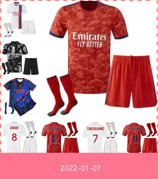 

21 22 11 memphis soccer jersey maillot de foot 2021 2022 ol mendes denbele .paqueta aouar traore cherki bruno g. men kids kit football shir, Black;yellow