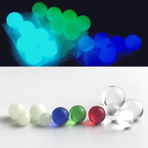 10mm Nuovo Quarzo Luminoso Terp Pearl Ball Insert con Rosso Blu Verde Trasparente Vetro Incandescente Top Perle per Chiodo Fumante Al Quarzo
