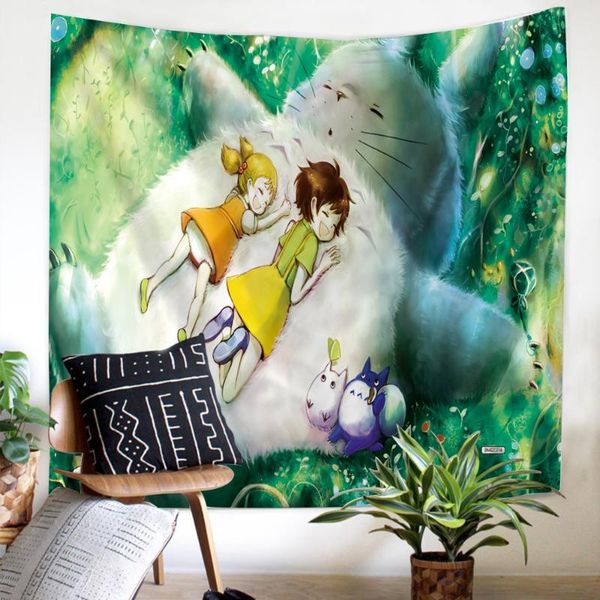 

tapestries lovely girl tapestry totoro square wall hanging decoration style -selling comfortable soft maiden