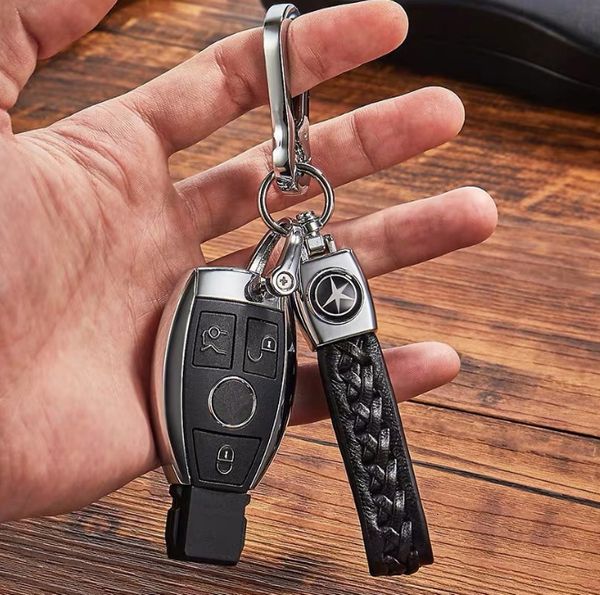

2020 new genuine leather high-end car custom key chain for men and women, Silver