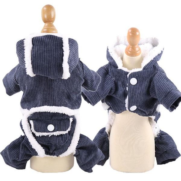 

double layer plus velvet pet clothes winter warm 4-legged clothes 2-legged cotton