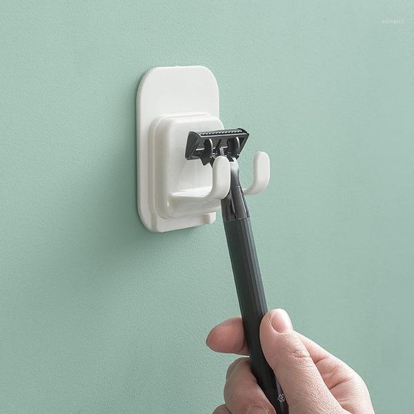 

punch-self adhesive wall hooks shaver plug hangers multi-functional hanger for bathroom kitchen living room stick hooks1