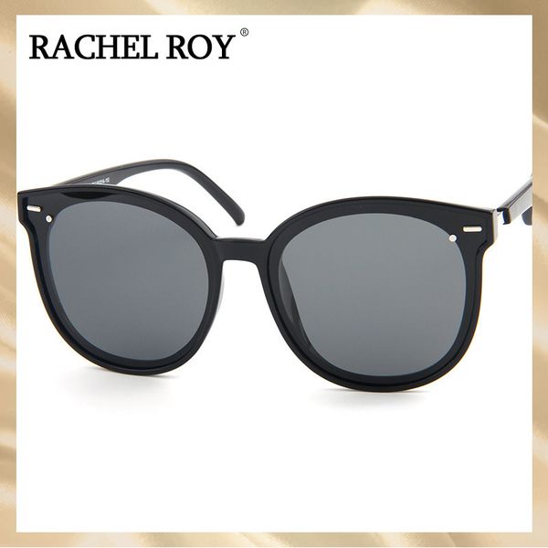 

rachel roy polarized sunshade мужской черный крупный кадр звездный стиль модные корейские солнцезащитные очки, Black