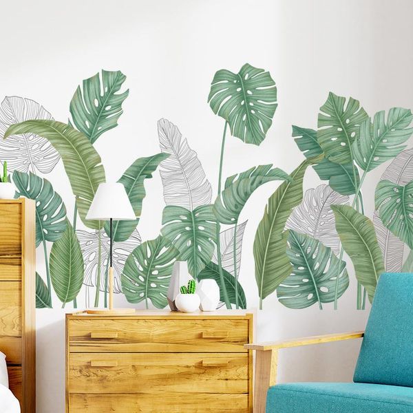

2020 new banana leaf wall stickers for living room bedroom dining room kitchen kids room wall decals sofa murals