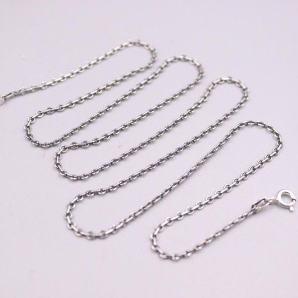 

fine pure s925 sterling silver chain women men 2mm o link necklace 50cm 3-4g 20nch