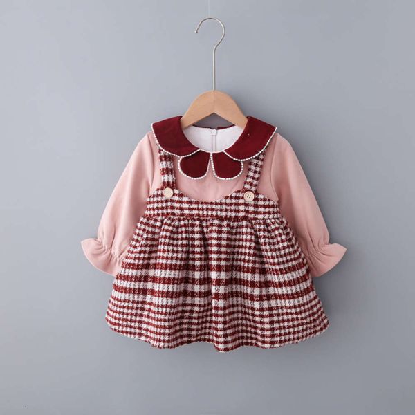 

winter girls' british sub super foreign sle sweet plush skirt temperament drs e94042, Red;yellow