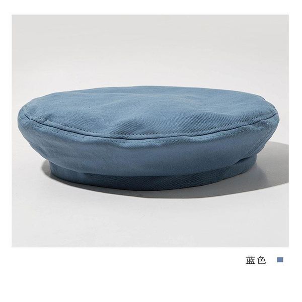 

berets uvrcosmen beret vintageherringbone pure color cap embroidery men age season cotton advance hats ms hat tide of england, Blue;gray