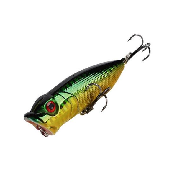 

1pcs 3d eyes laser fishing lure 7cm 12g 6# hooks pesca hard fishing bait lifelike popper lures wobbler isca artificial sqcvwr