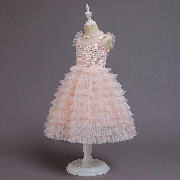 

girl dress summer 2020 new supers fairy skirt western style princess dress tutu skirt, Red;yellow