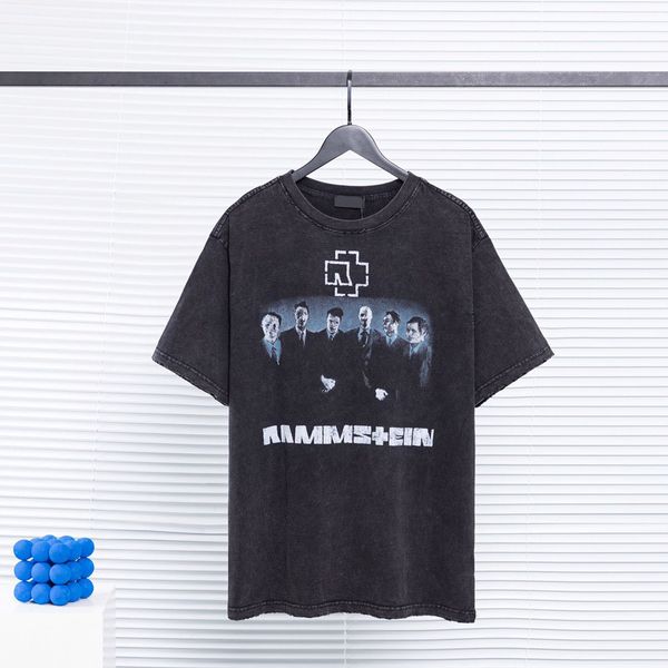 

2022ss sweatshirt sand summer new high grade cotton printing short sleeve round neck panel t-shirt oversize color: black white 2vd3, Black;brown