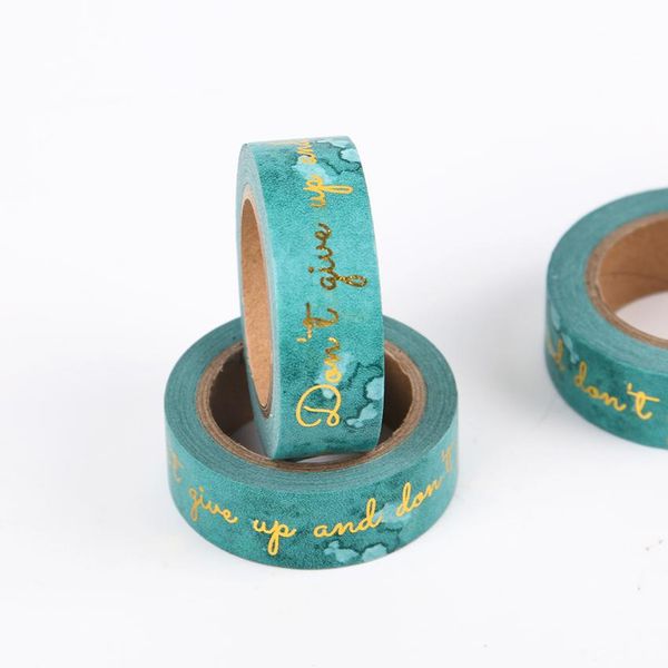 

2016 foil paper washi tape golden words kawaii scrapbooking tools masking tape christmas p album diy decorative tapes 10m h